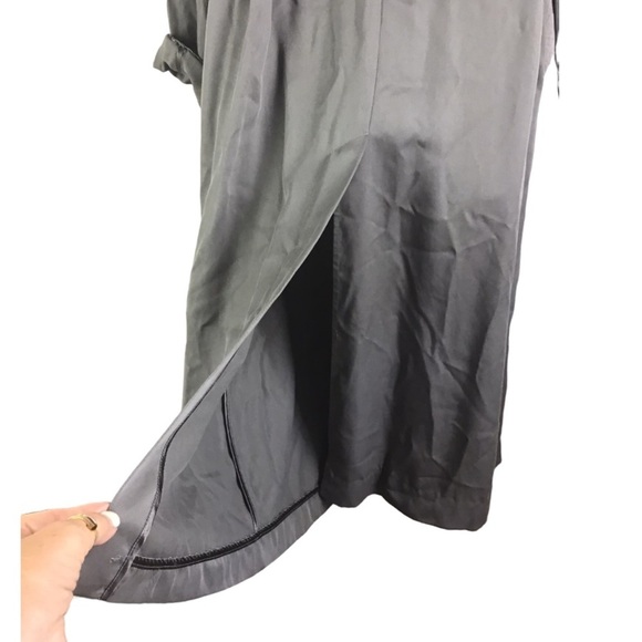 Badgley Mischka Angelina Lyocell Trench Coat Gray Women’s Size Large - Picture 12 of 15